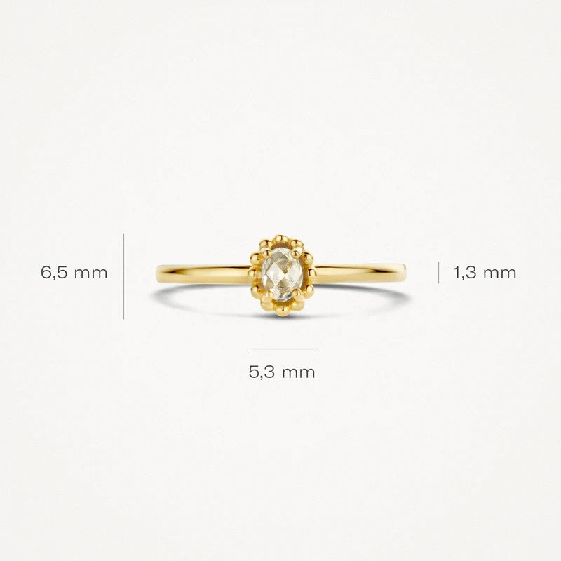 14k Geelgoud met witte topas 1227YWT/50