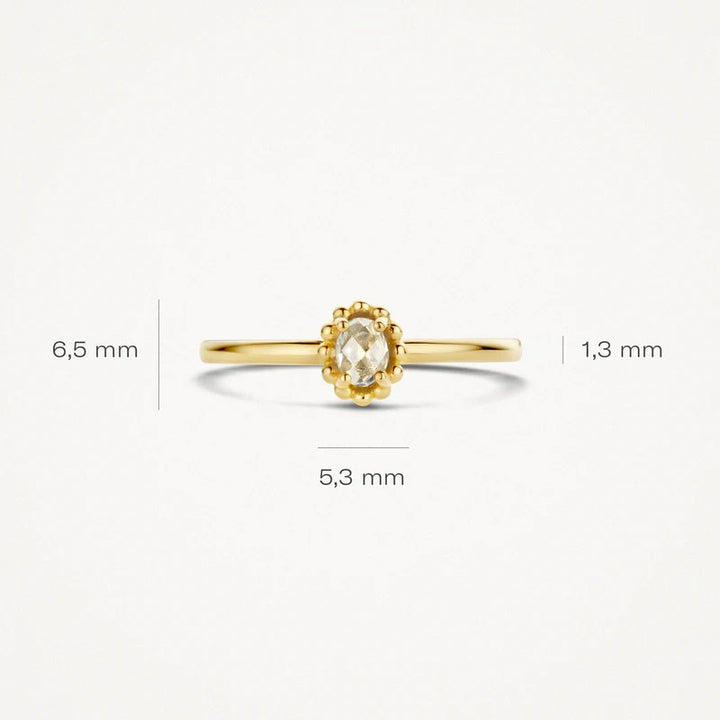 14k Geelgoud met witte topas 1227YWT/50