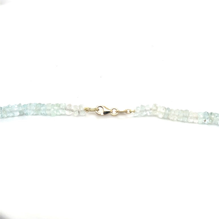 14 kt Collier met Aquamarijn en Morganiet