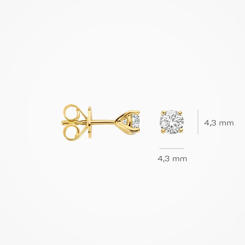 Blush Lab Grown Oorstekers LG7002Y in 14 Kt Geelgoud met Lab Grown Diamant