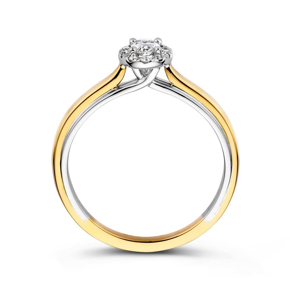 14 Kt rng bicolor briljant 0.32 crt RG417975