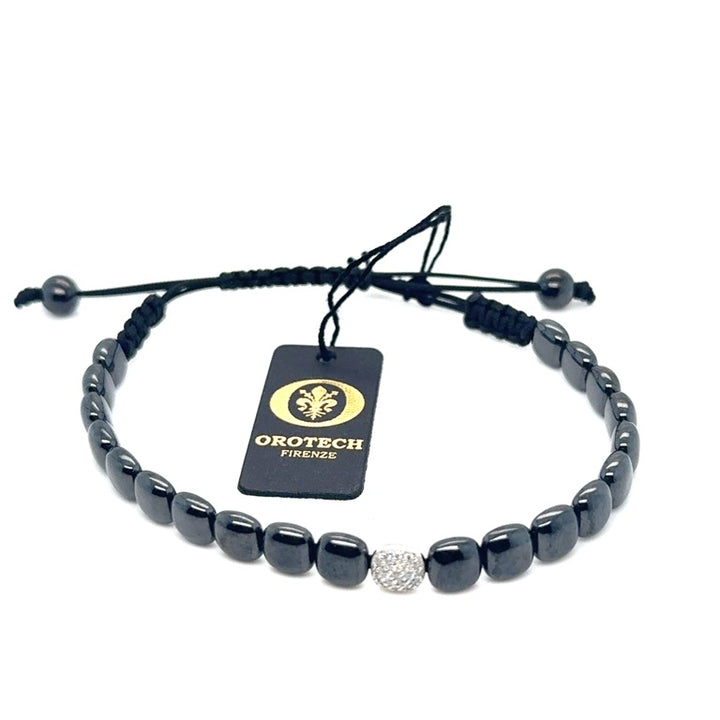18kt Orotech Bracelet Ceramic zwart met diamant 0.14ct BK8-12NHW