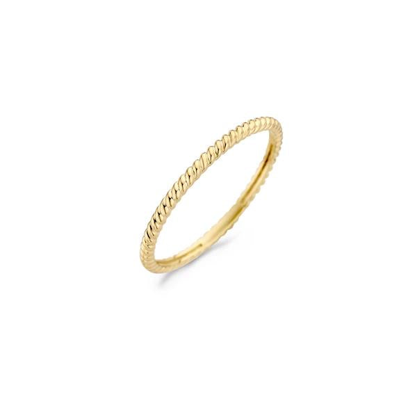 Blush 14 Karaat Geelgouden Ring met Gedraaid Motief – 1196YGO