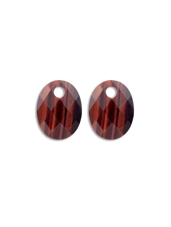 Sparkling Jewels Oorbel Edelstenen Medium Oval Red Tiger Eye – 20 x 15 mm