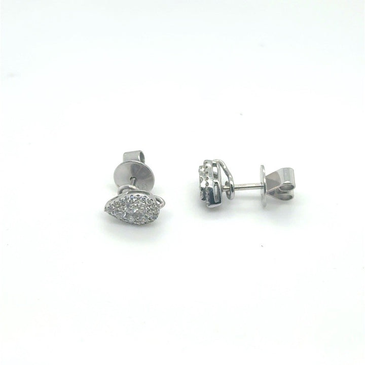 18 kt Witgouden Oorstekers met Diamant – Totaal 0,39 ct