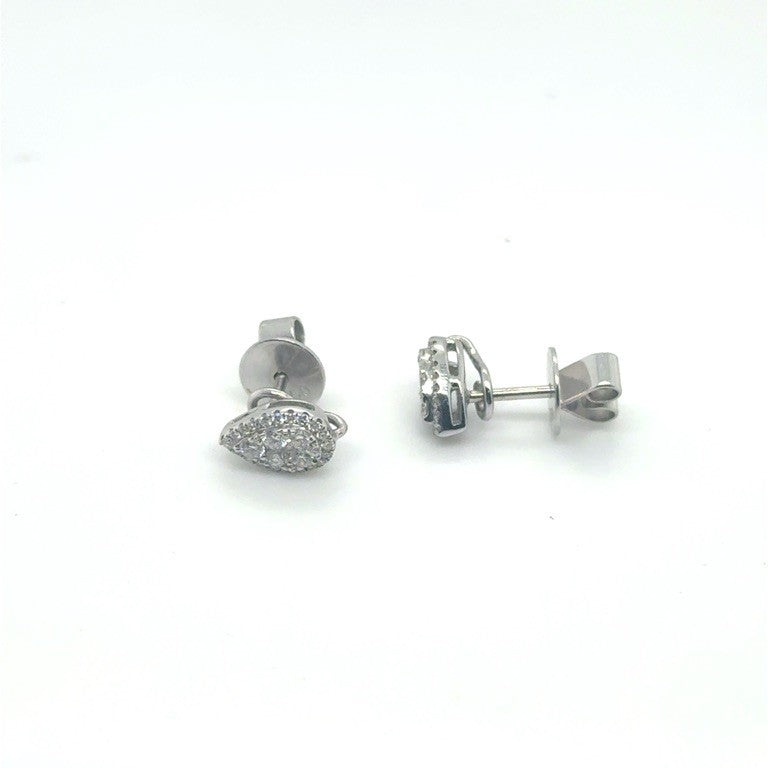 18 kt Witgouden Oorstekers met Diamant – Totaal 0,39 ct