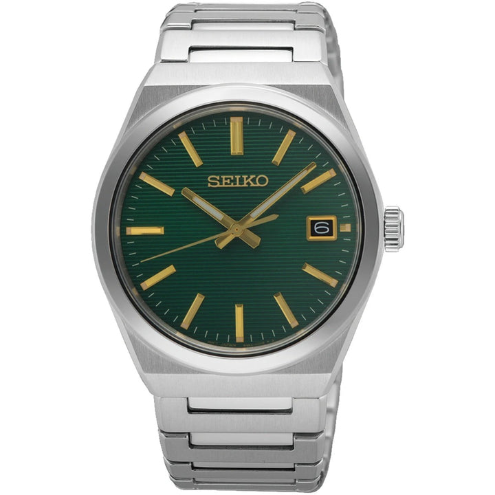 Seiko SUR601P1 Stalen herenhorloge met groene wijzerplaat en saffierglas SUR601P1