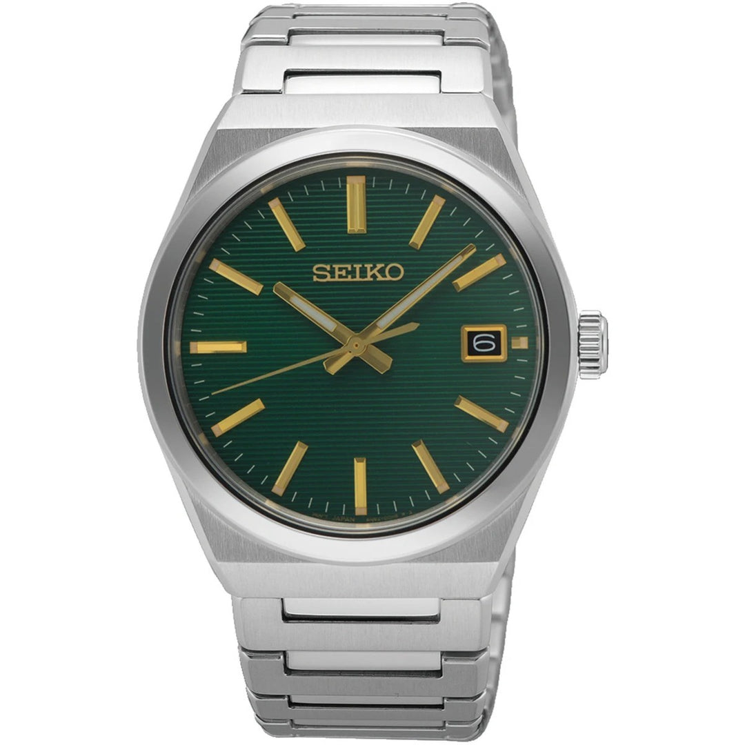 Seiko SUR601P1 Stalen herenhorloge met groene wijzerplaat en saffierglas SUR601P1