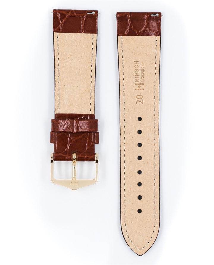 HIRSCH Crocograin M Golden Brown Horlogeband 14/12 mm