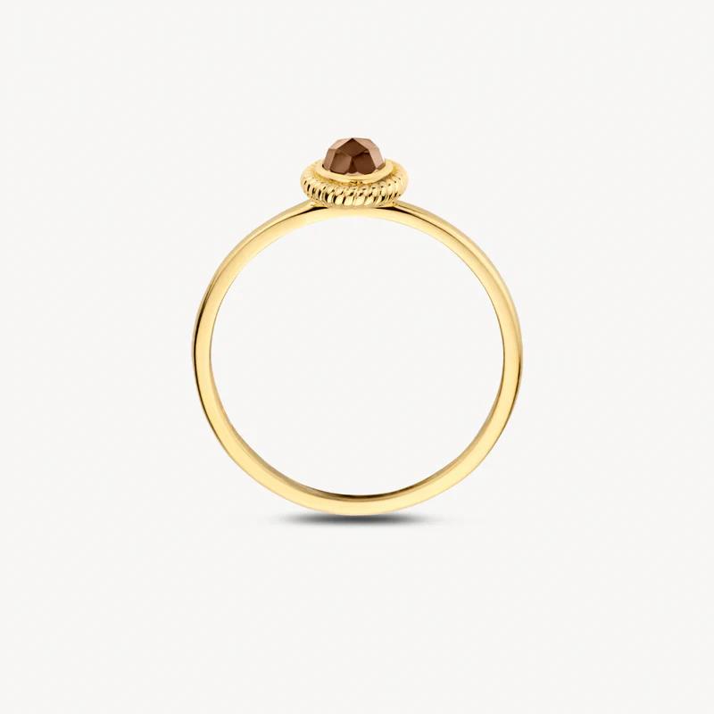 14k Geelgoud met parelmoer en pure quartz Ring 1239YBQ