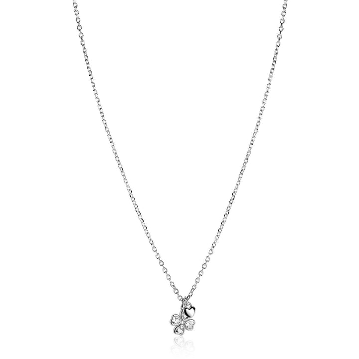 ZINZI zilveren ketting met klavertje vier &amp; hartje – ZIC2783 (45cm)