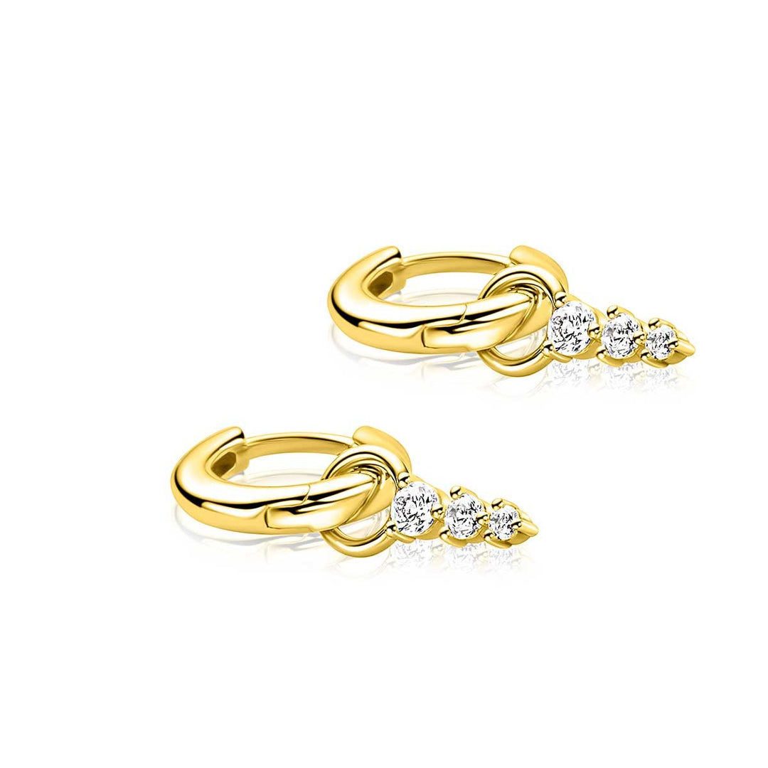 ZINZI Gold Plated Zilveren Oorbedels ZICH2887Y