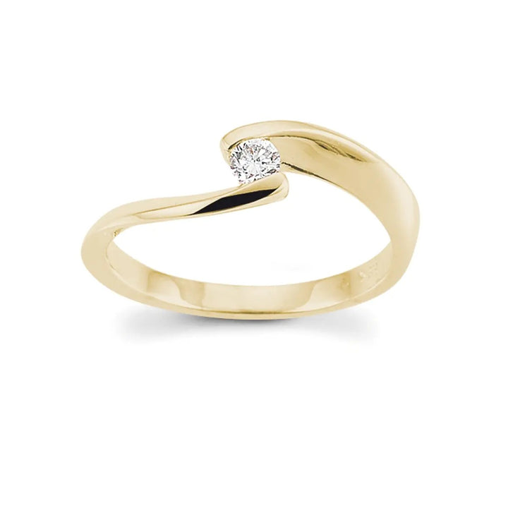 Rome Collection 14 Karaat Geelgouden Ring met 0,10ct Diamant F1640G
