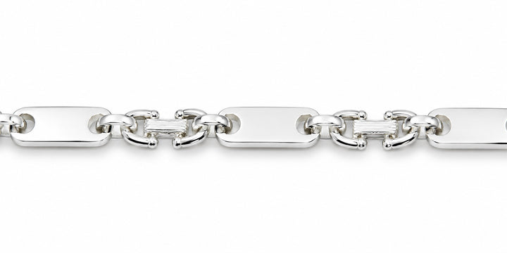 Massieve handgepolijste zilveren fantasie armband 5 mm 21 cm graveerbaar