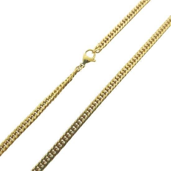 14 kt gourmett collier 2.6 mm 60 cm geelgoud