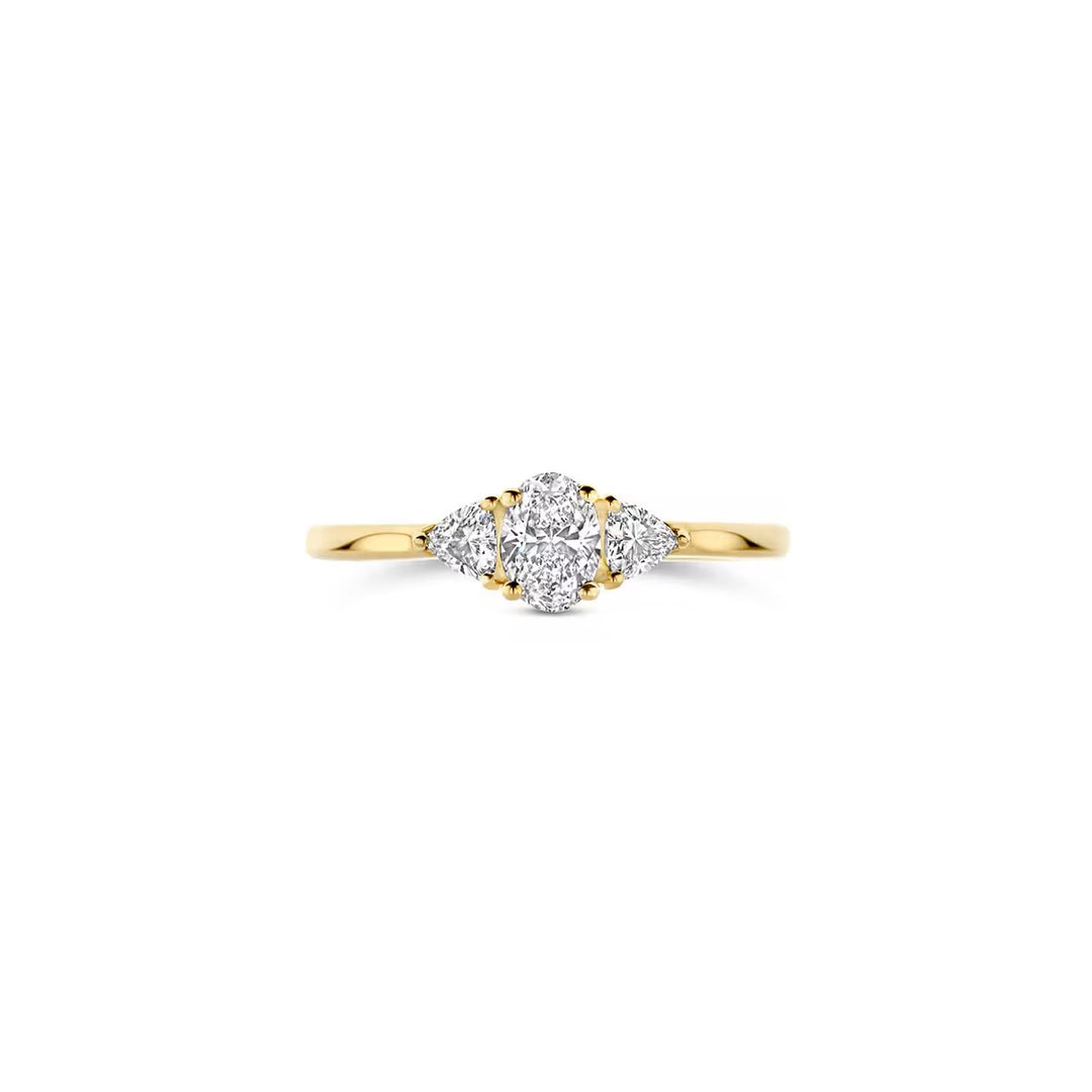 Lab diamonds ring LG1039Y - 14k Geelgoud