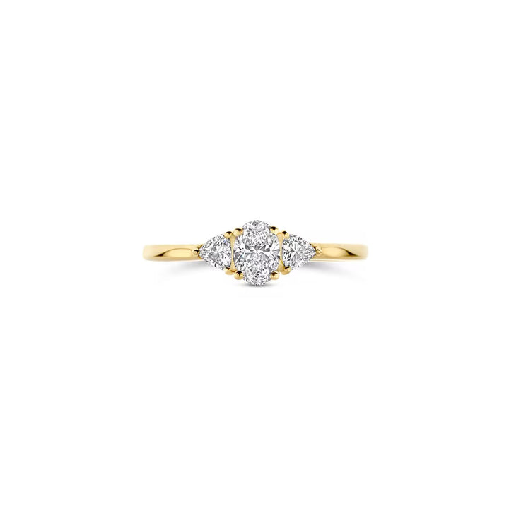Lab diamonds ring LG1039Y - 14k Geelgoud