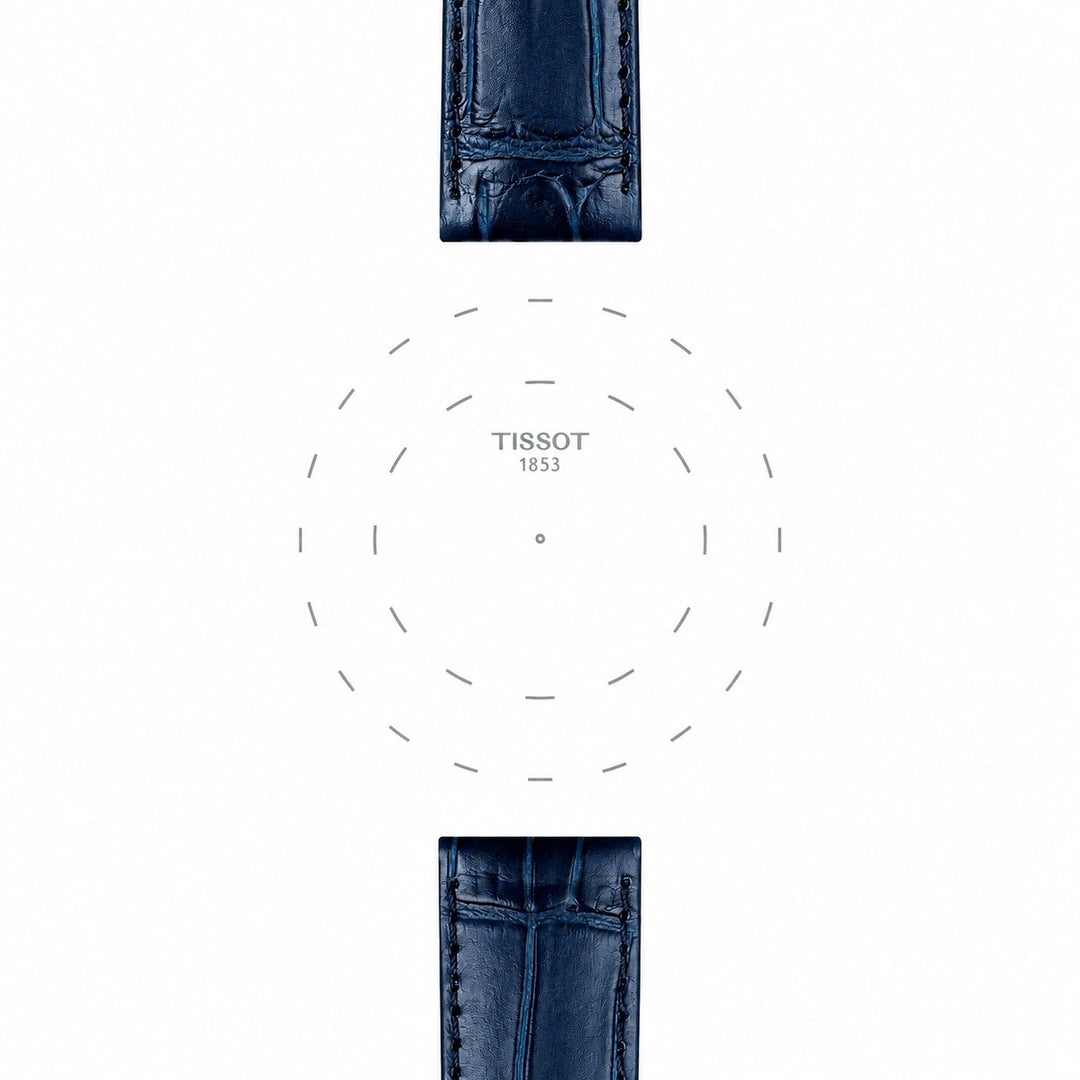 Tissot blauwe leren horlogeband T852041534