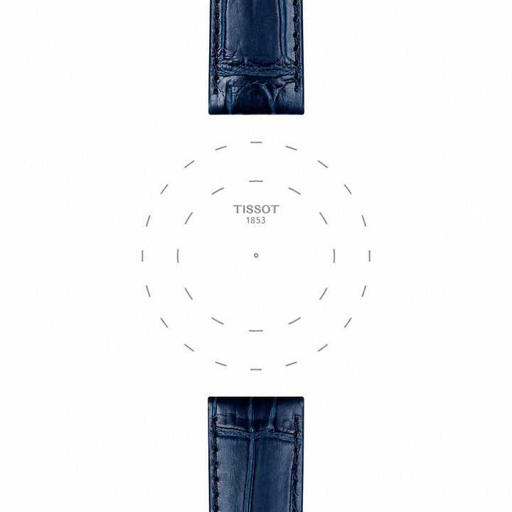 Tissot blauwe leren horlogeband T852041534