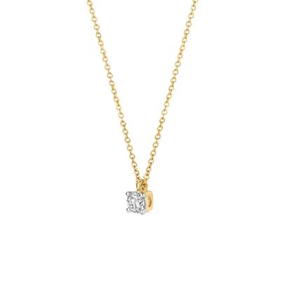 Collier 3611YDI - 14k Geel en Wit Goud met diamant