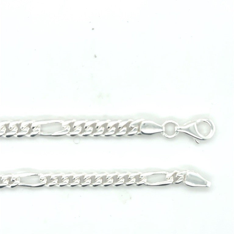 Zilveren Massieve Figaro Armband 4 mm – 19 cm