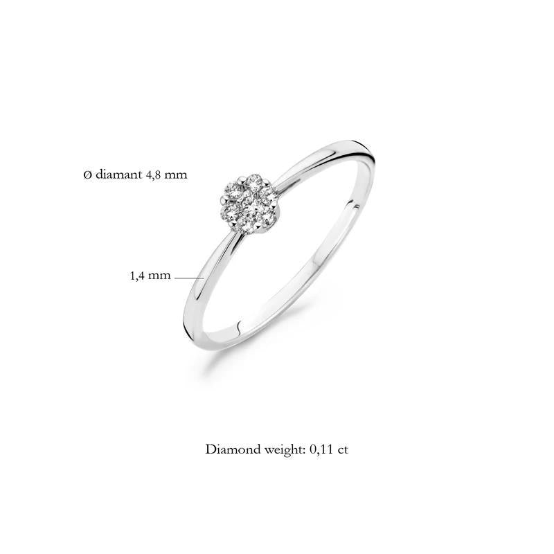Ring 1610WDI - 14k Wit goud met Diamant