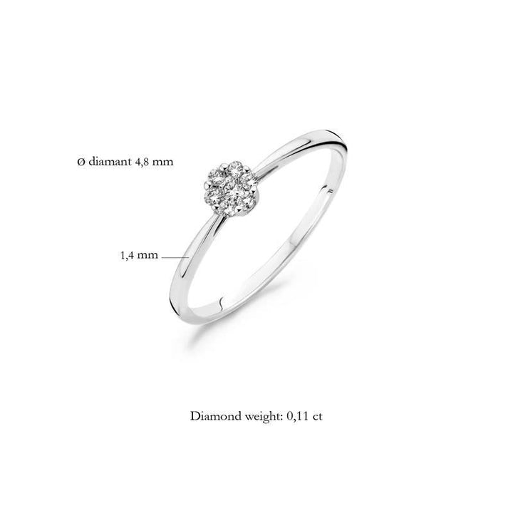 Ring 1610WDI - 14k Wit goud met Diamant