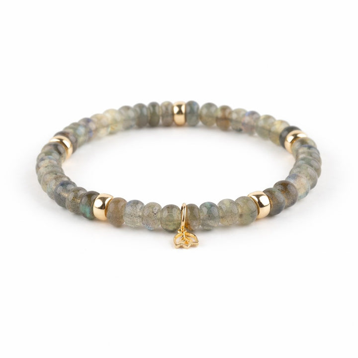 Y&amp;G edelstenen armband met 14 karaat gouden beads 7038