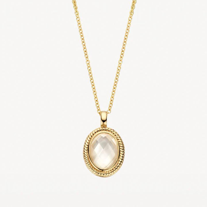 Blush 14k geelgoud collier met Parelmoer hanger 3169YMQ