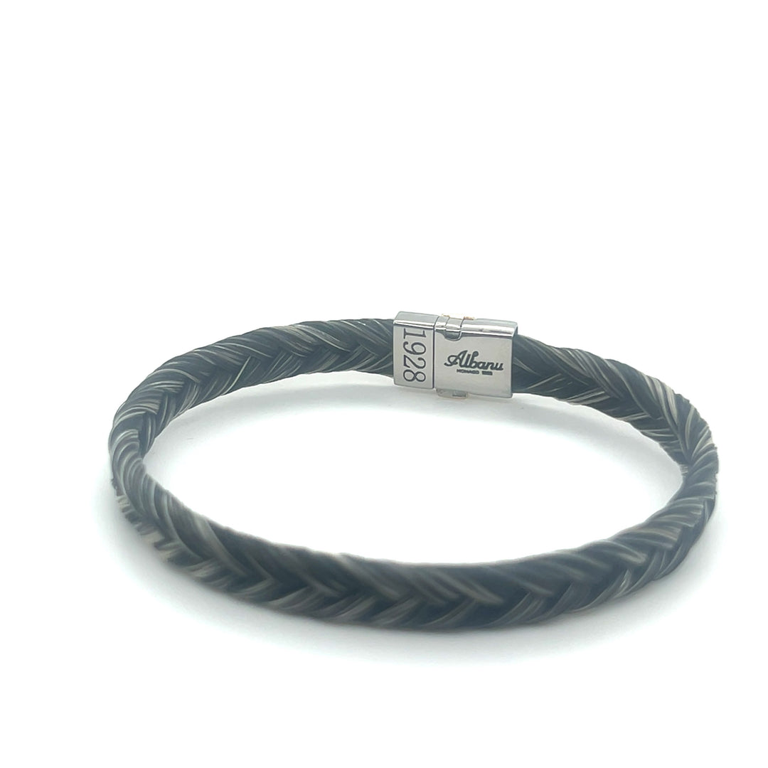Gevlochten paardenhaar armband 18kt goud/staal 699 P CH OR