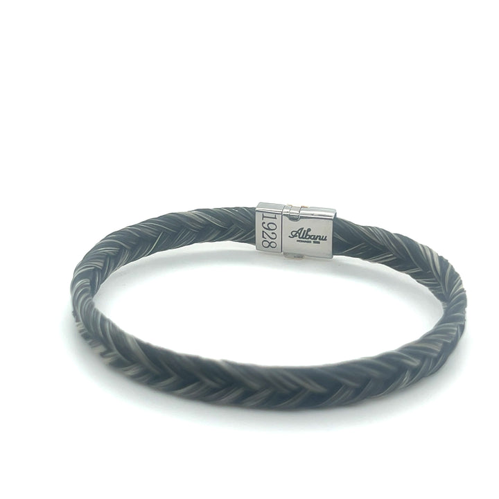 Gevlochten paardenhaar armband 18kt goud/staal 699 P CH OR