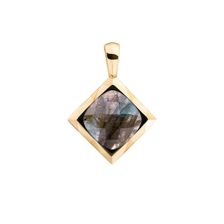 Pendant | Onyx Cushion Cut Amulet - Gold SPG32-G07