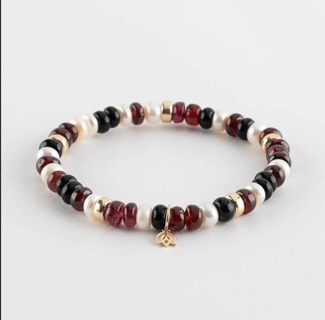 Y&G Garnet Glow – Edelstenen Armband met 14k Geelgoud SP0066