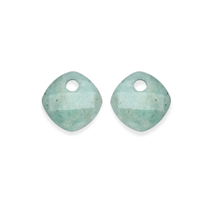 Earstones | Cushion Cut - jade Quartz EAGEM25-CC