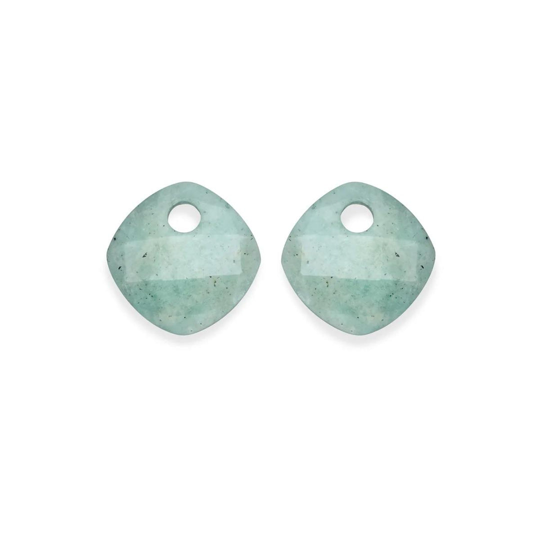Earstones | Cushion Cut - jade Quartz EAGEM25-CC