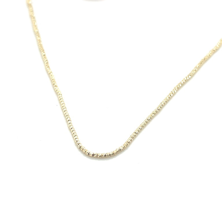 14 karaat gouden collier met gefacetteerde balletjes 1,5 mm 45 cm