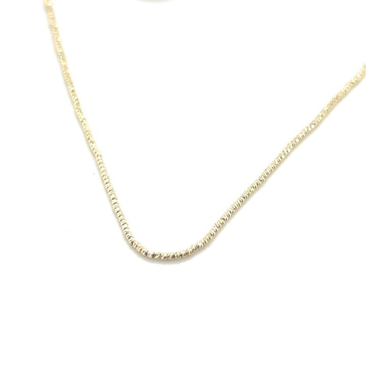 14 karaat gouden collier met gefacetteerde balletjes 1,5 mm 45 cm