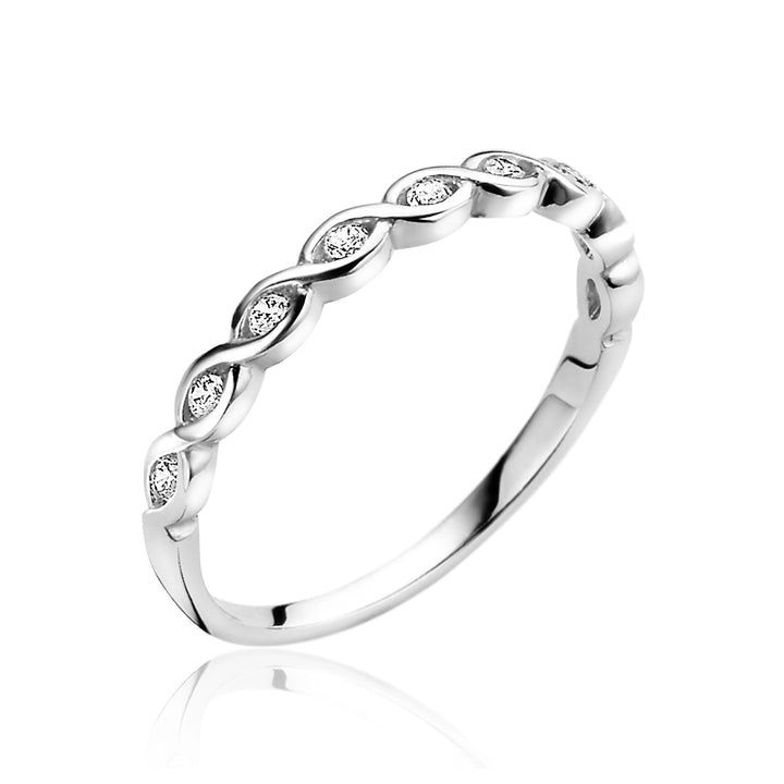 ZINZI Zilveren Infinity Aanschuifring met Witte Zirkonia ZIR1595 maat 54