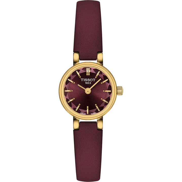 Tissot Lovely T140.009.36.371.00 goud bordeaux dameshorloge 20mm