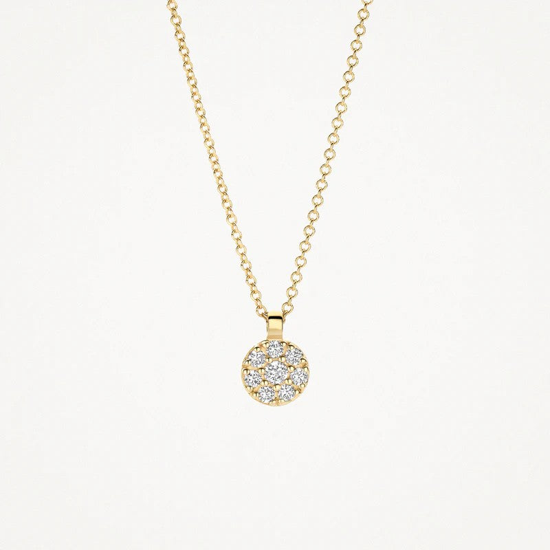 Blush 14k Geelgouden Collier met Pavé Zirkonia Hanger 3206YZI