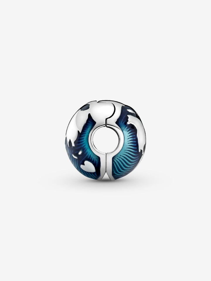 Pandora Globe sterling silver clip wit