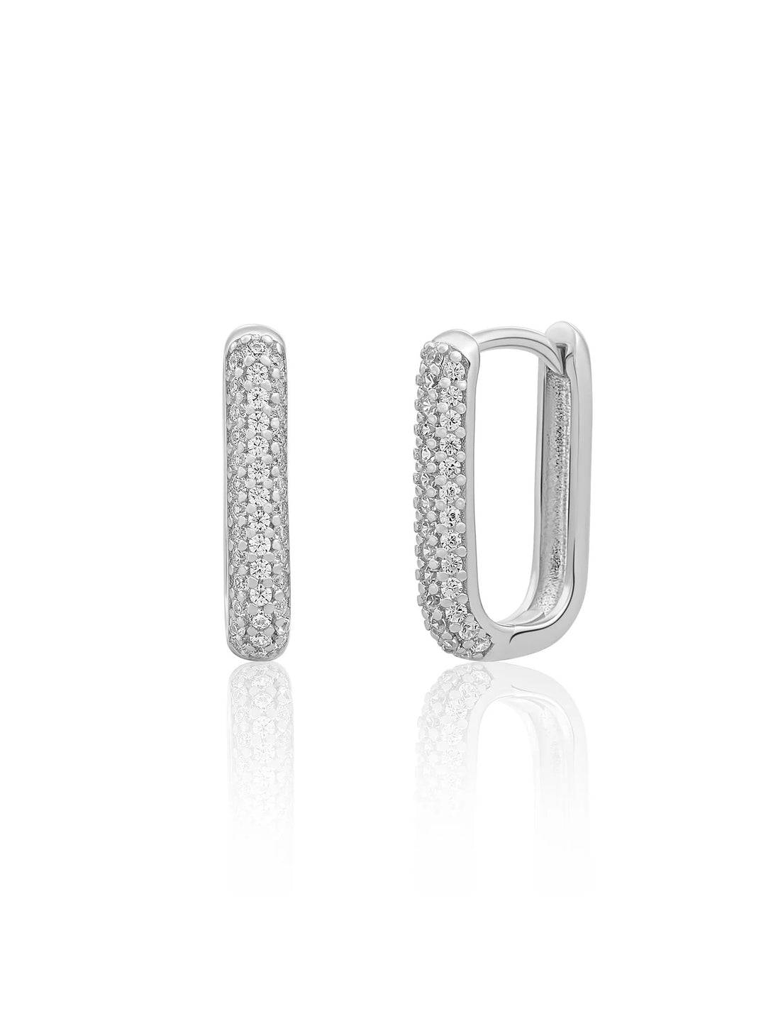 Sparkling Jewels Square Creolen Zirconia Rhodium Plated – EAS24