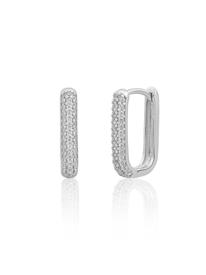 Sparkling Jewels Square Creolen Zirconia Rhodium Plated – EAS24