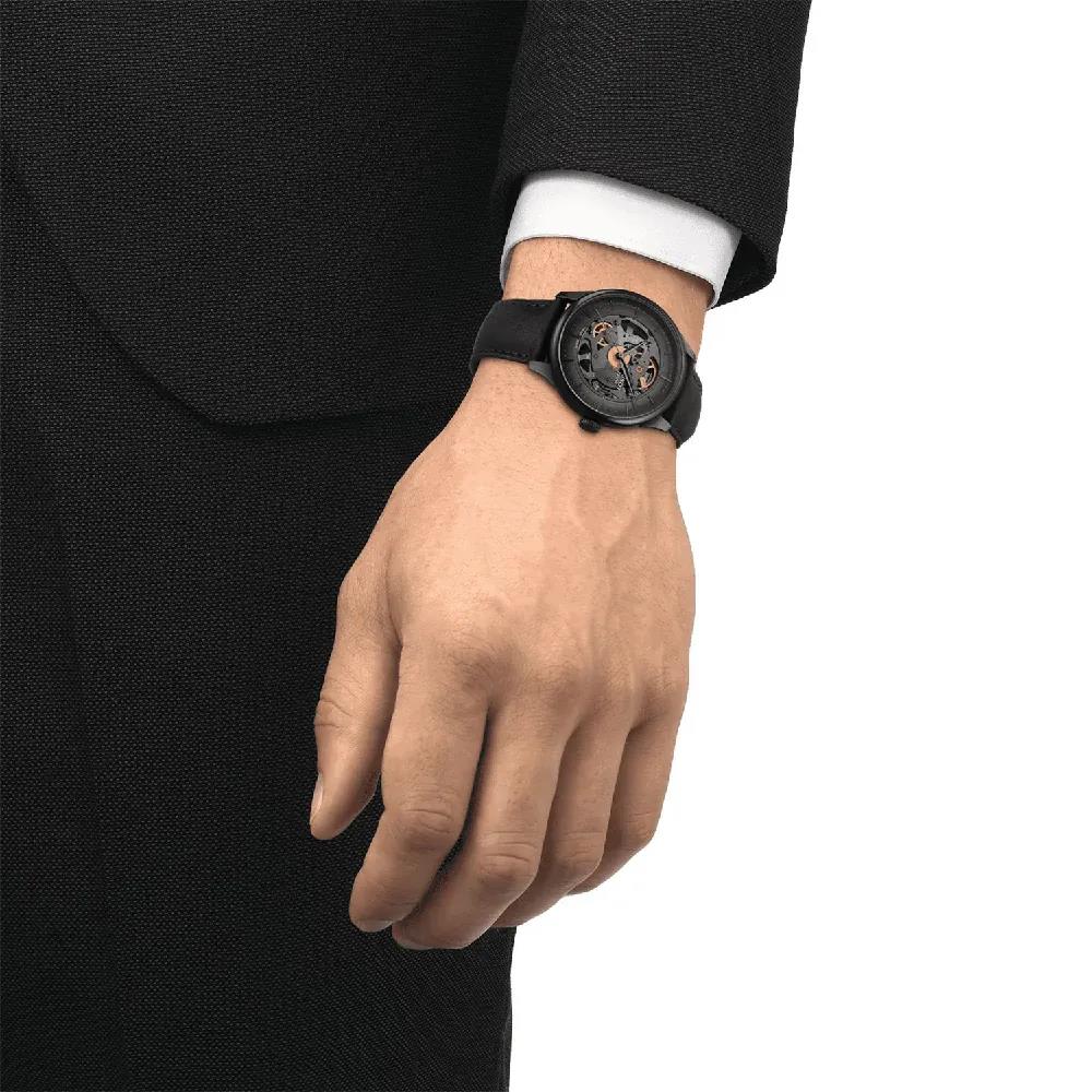 Tissot T-Classic T1398361626100 Chemin Des Tourelles Squelette Horloge zwart