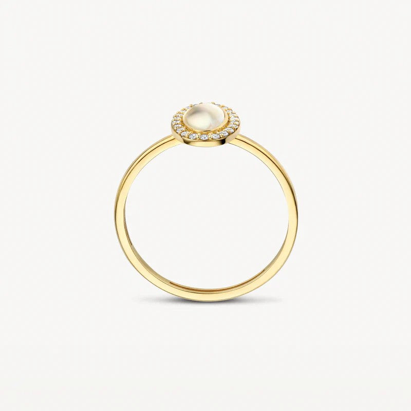 Blush 14k Geelgouden Ring met Parelmoer en Zirkonia 1279YMQ