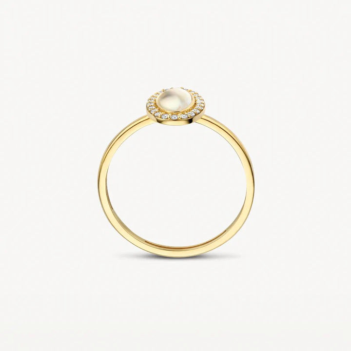 Blush 14k Geelgouden Ring met Parelmoer en Zirkonia 1279YMQ