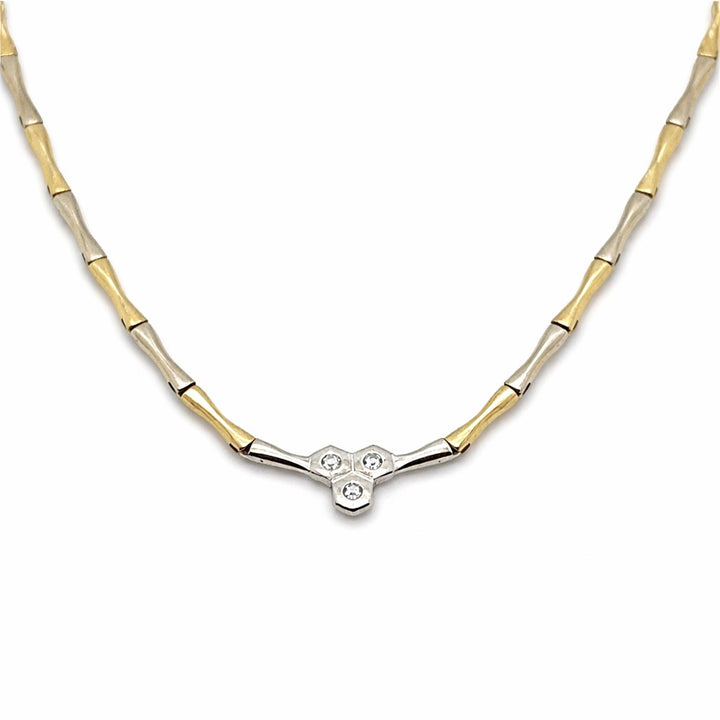 14 kt Geelgouden Choker Collier met Diamant 0,06 ct