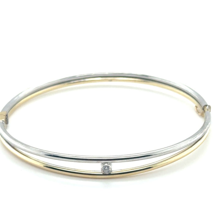 Fjory Slavenarmband 14 Karaat Geel- en Witgoud met 0,05 ct Diamant – 41-A30XX022-0,05