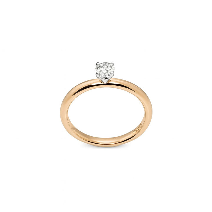 14 kt rosegouden ring solitair incl een 0.22 ct TW