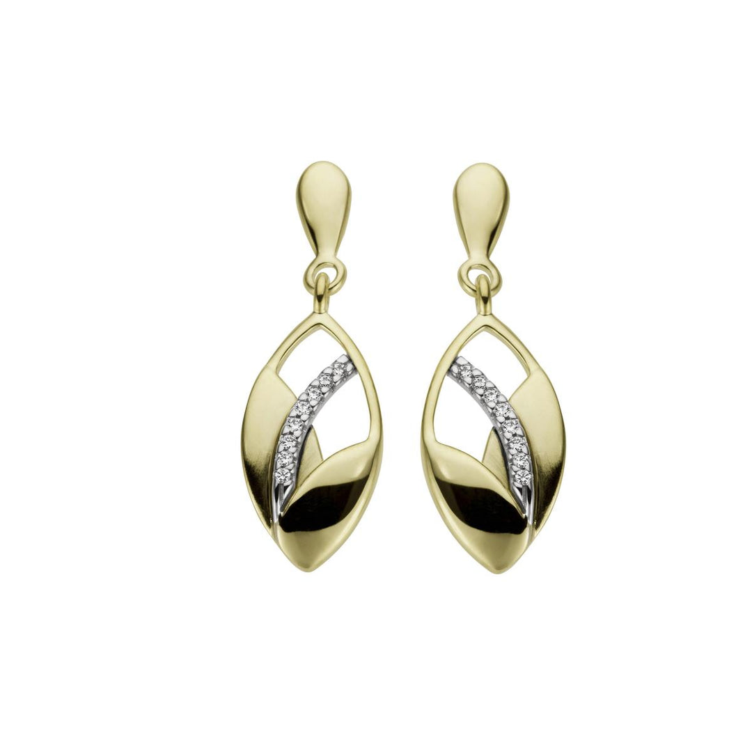 18 kt oorhangers diamant 0.05ct G si